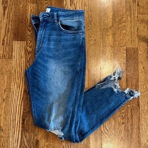 DL1961 Women’s Farrow Instaslim Ankle Distressed Blue Jeans Size 29